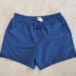 COAST TO COAST blue men swim shorts with red lobsters